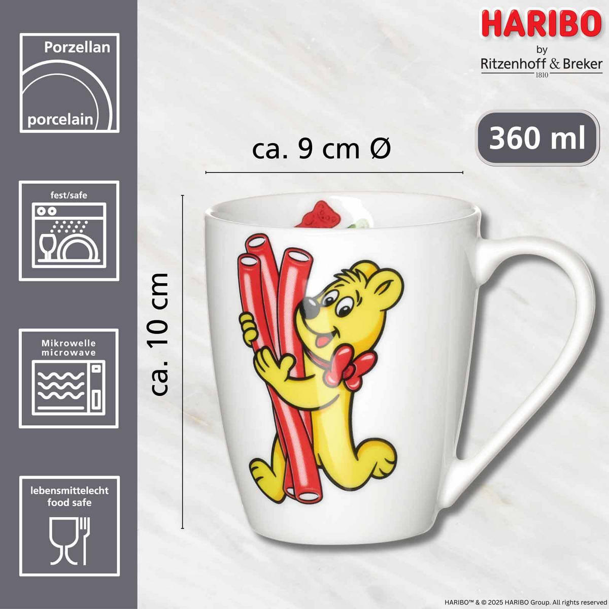 BECHER BEAR Haribo bunt 360 ml 6er Set - Multicolor, Keramik (0.36L) - Ritzenhoff Breker