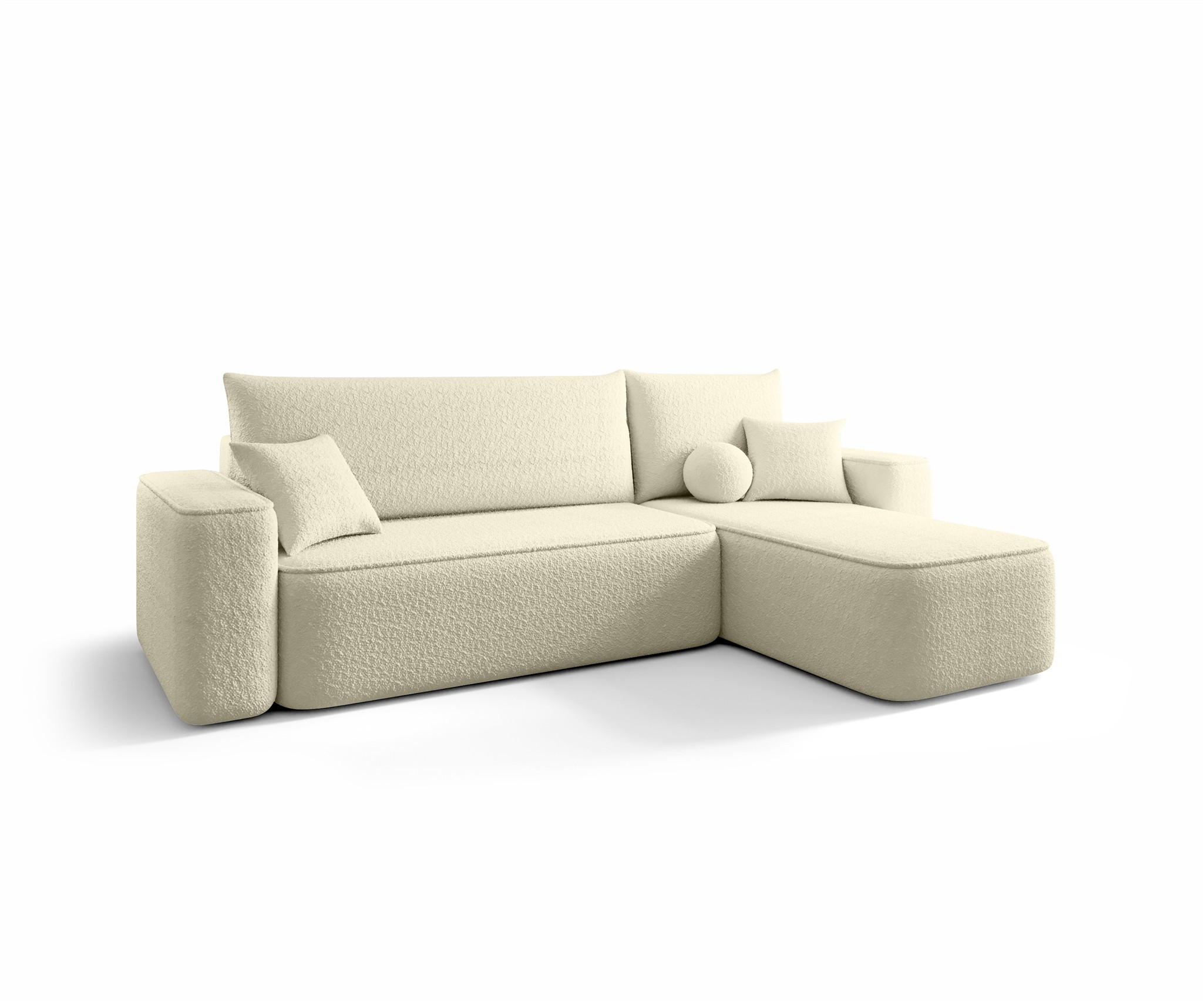 ECKSOFA Agepo Stoff Quelle - Creme, Holzwerkstoff/Textil (250/150cm) - Fun Möbel