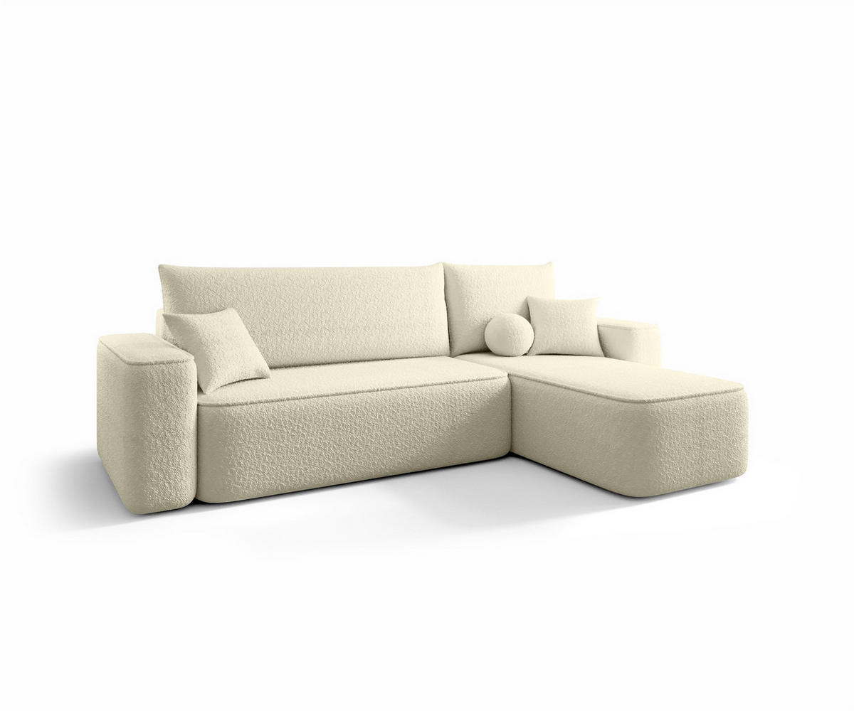 ECKSOFA Agepo Stoff Quelle - Creme, Holzwerkstoff/Textil (250/150cm) - Fun Möbel