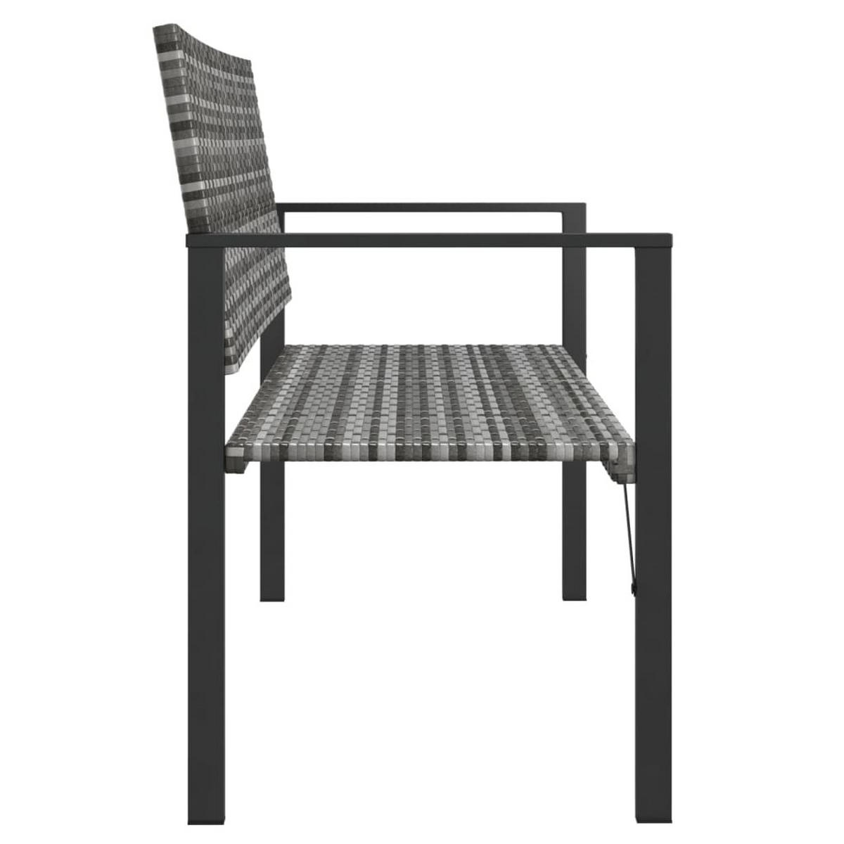 GARTENBANK 2-Sitzer Grau Poly Rattan - Grau, Kunststoff (109/88/62cm) - furnicato