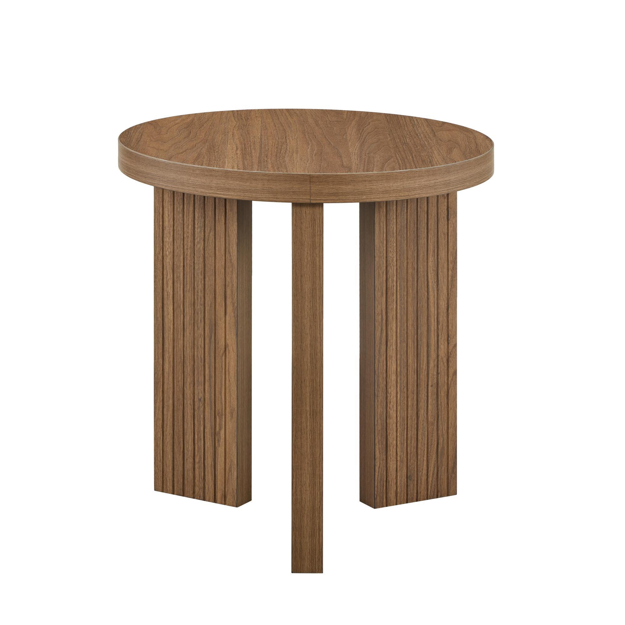 BEISTELLTISCH rund mit Holzoptik 1-teilig Walnussbraun - Walnussfarben/Braun, Holzwerkstoff (44.5/44.5/45cm)