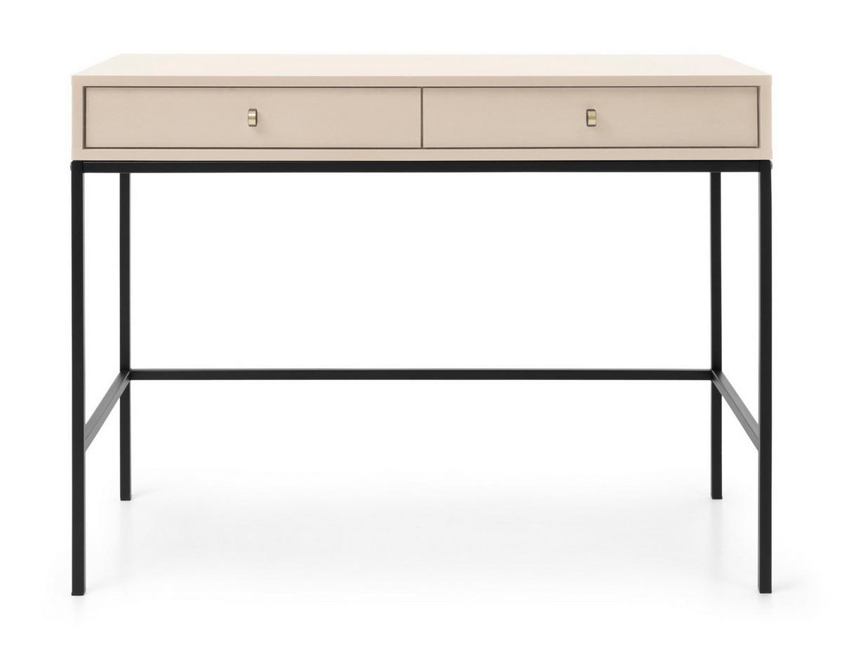 SCHMINKTISCH Monti, Schubladen, 104 cm, Beige + Schwarz - Beige/Schwarz, Holz/Metall (104/78/50cm) - Emporius