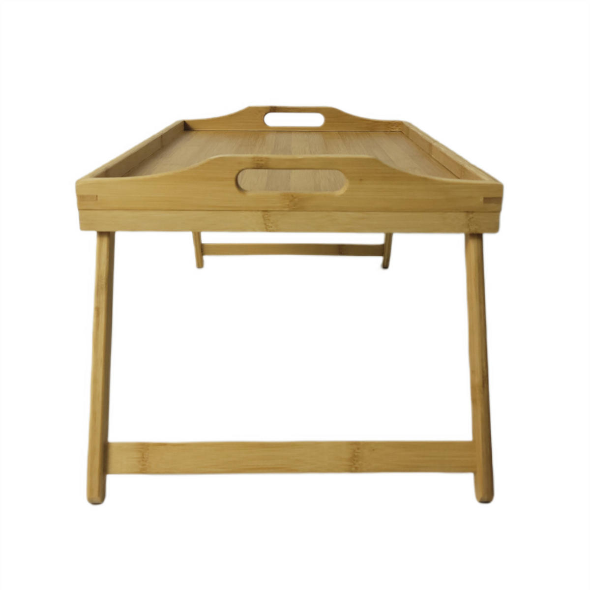 FRÜHSTÜCKSTABLETT Bambus Naturfarben klappbare Beine 66x31x22 cm - Naturfarben, Holz (50/5.8/31cm) - Begryf