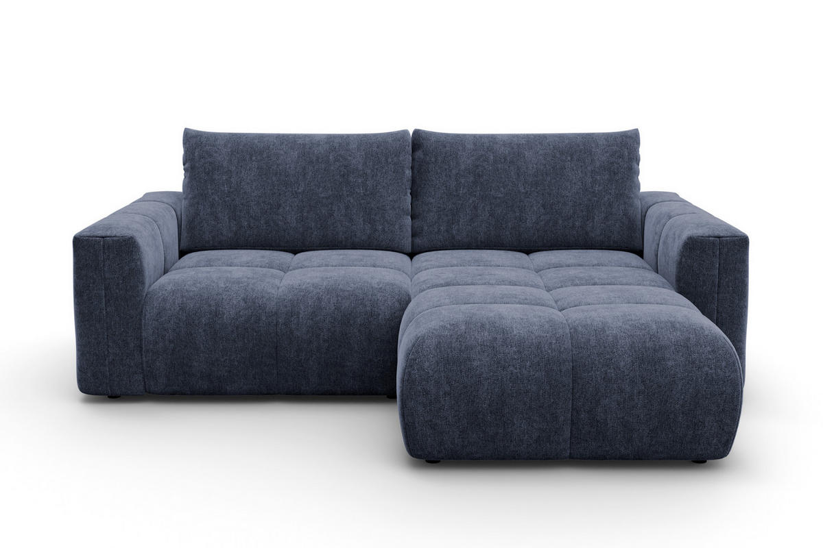 ECKSOFA VERONA 3-Sitzer rechts, Marineblau - Blau/Schwarz, Holz/Textil (224/173cm) - Courtois Laville