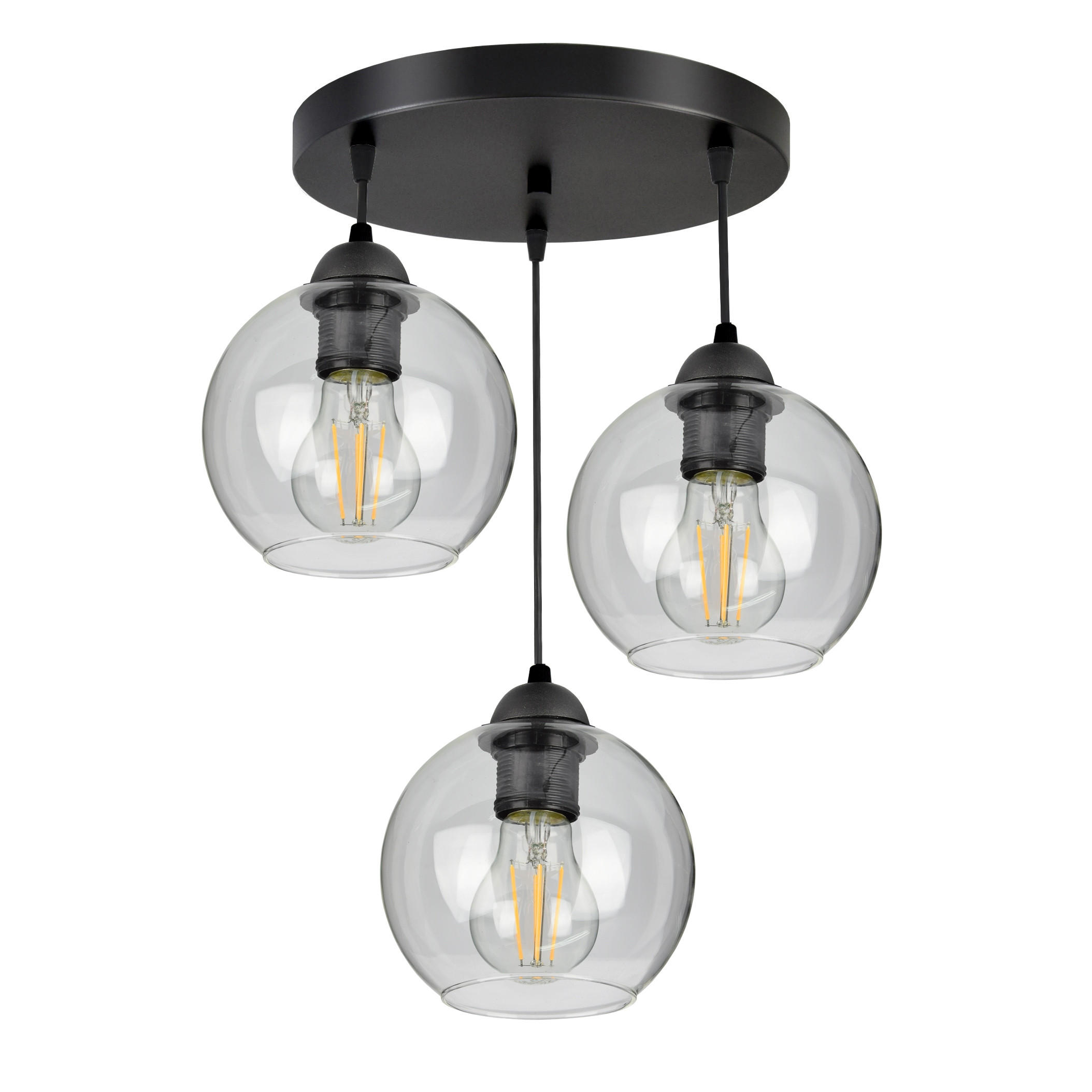 PENDELLEUCHTE HAGEN - Transparent, Glas/Metall (40/40/70cm) - kiki design