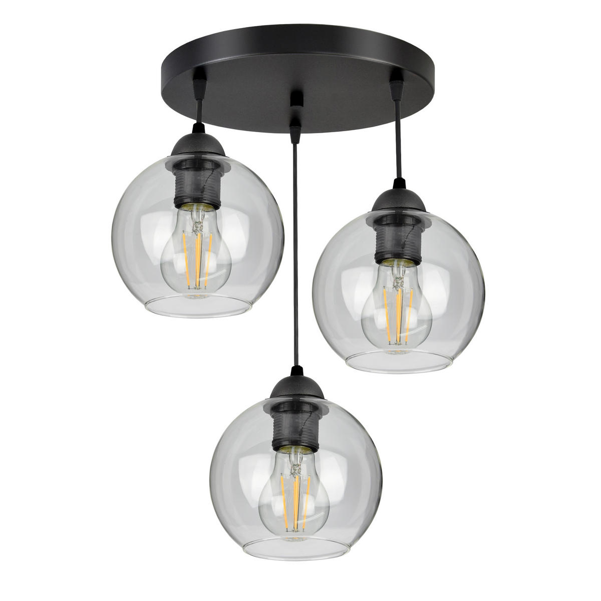 PENDELLEUCHTE HAGEN - Transparent, Glas/Metall (40/40/70cm) - kiki design