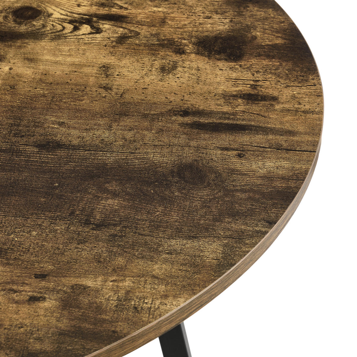 KÜCHENTISCH Vaggeryd - Dunkelbraun/Schwarz, Holzwerkstoff/Metall (80/80/78cm) - [en.casa]