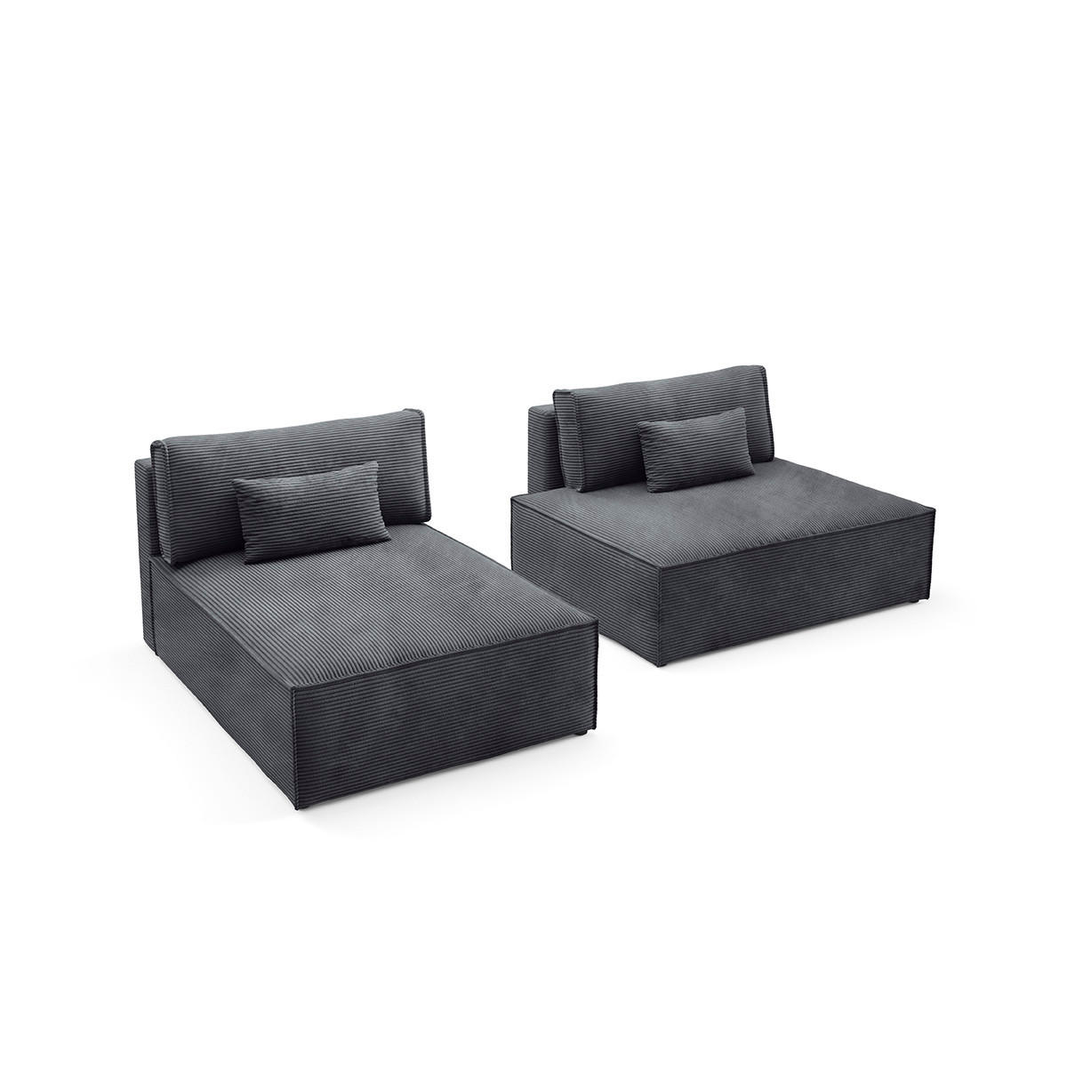 ECKSOFA Georgia Grau - Grau, Holz (236/148cm) - Petits-meubles