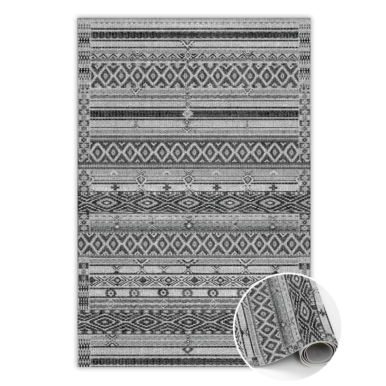 VINYL-TEPPICH 180x120 cm Grau - Grau, Kunststoff (120/1.6cm) - ArtPrintCave