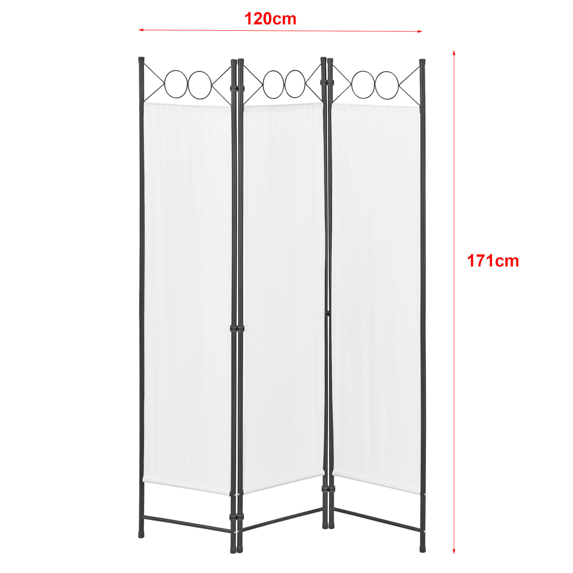 SICHTSCHUTZ Saragossa - Weiß, Textil/Metall (120/2cm) - [en.casa]