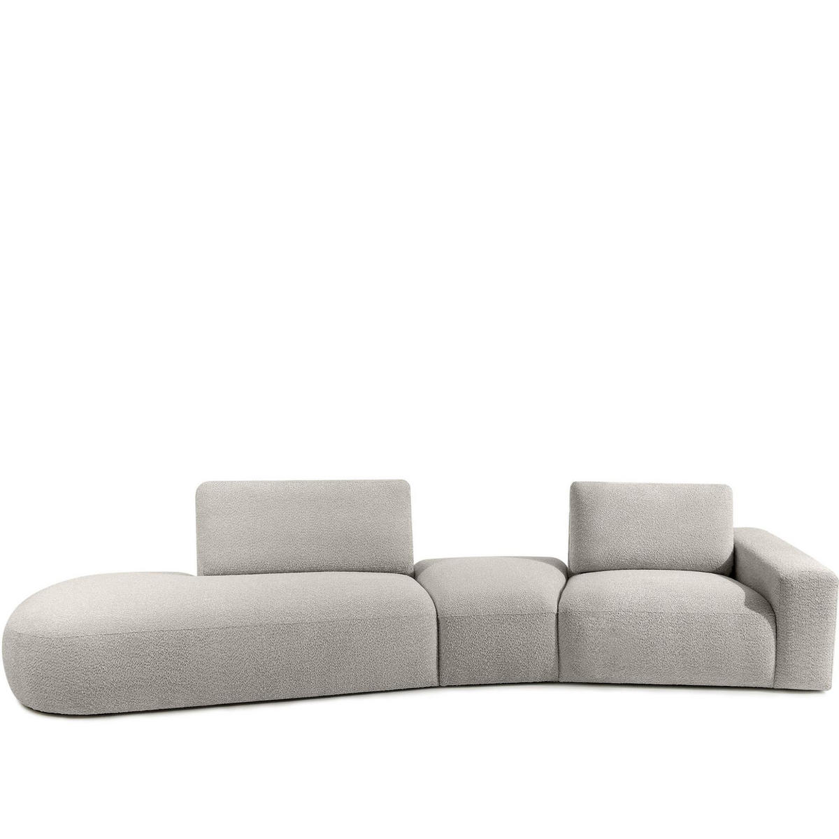 4-SITZER ECKSOFA ZUCCO Boucle links, Hellbraun - Hellbraun, Textil (350/84/105cm) - KONSIMO®