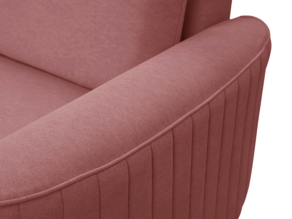 ECKSOFA VELA R-S Dunkelrot Velours-Stoff mit Schlaffunktion - Dunkelrot, Holz (251/251cm) - MASSENO