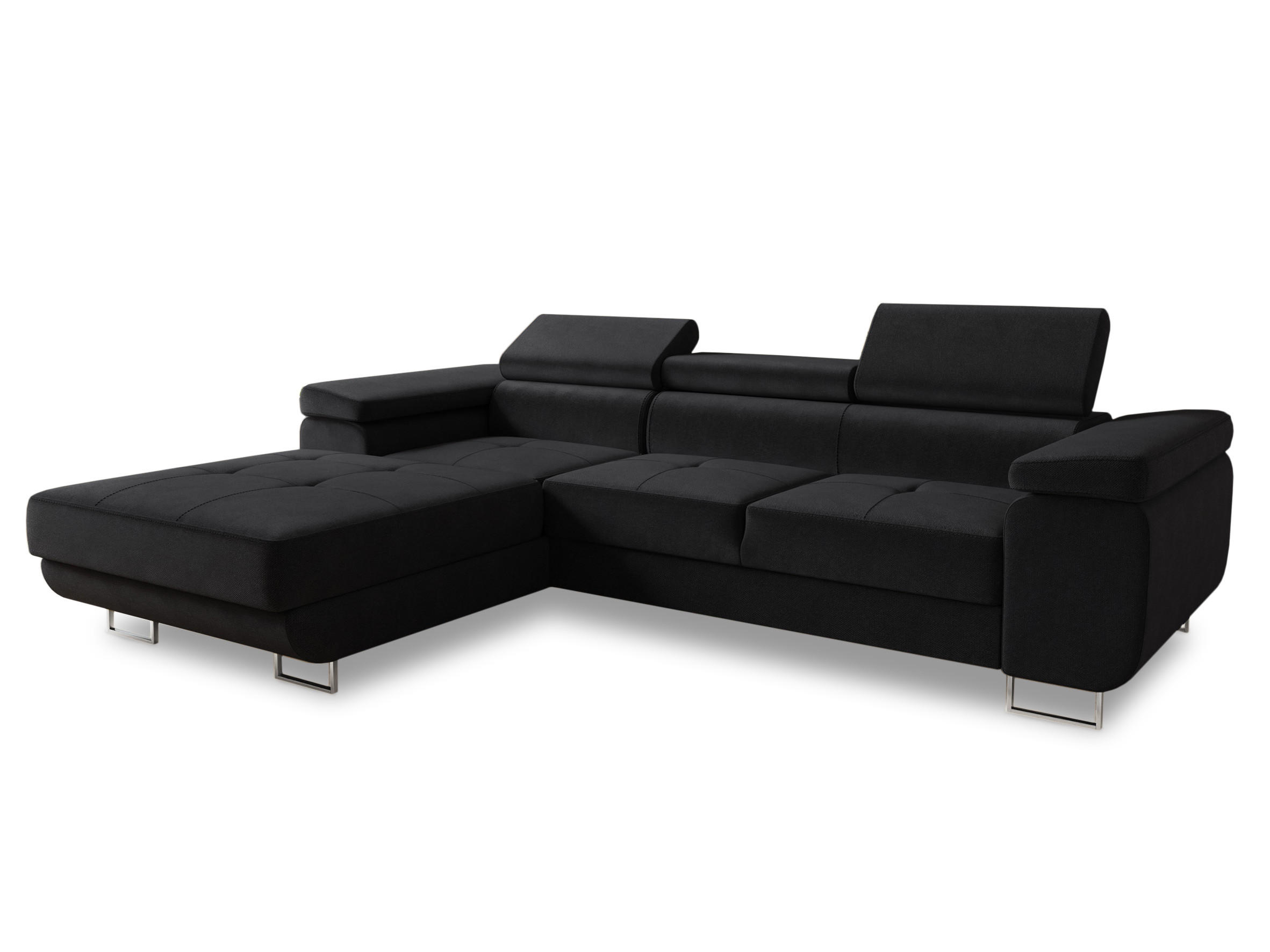 ECKSOFA Divo, Seite: Links - Schwarz, Holz/Textil (282/204cm) - Sofnet