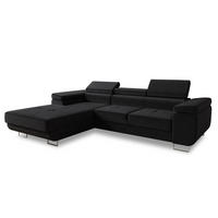 ECKSOFA Divo, Seite: Links - Schwarz, Holz/Textil (282/204cm) - Sofnet