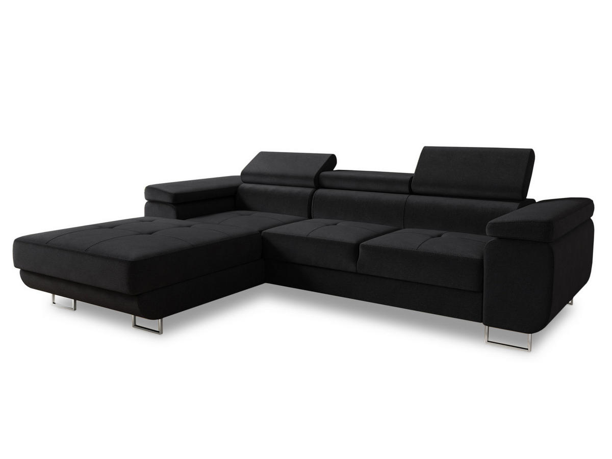 ECKSOFA Divo, Seite: Links - Schwarz, Holz/Textil (282/204cm) - Sofnet