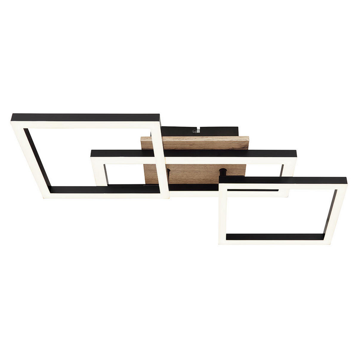 LED DECKENLEUCHTE Metall Holzoptik Schwarz - Schwarz, Metall (70/31/12cm) - Globo Lighting