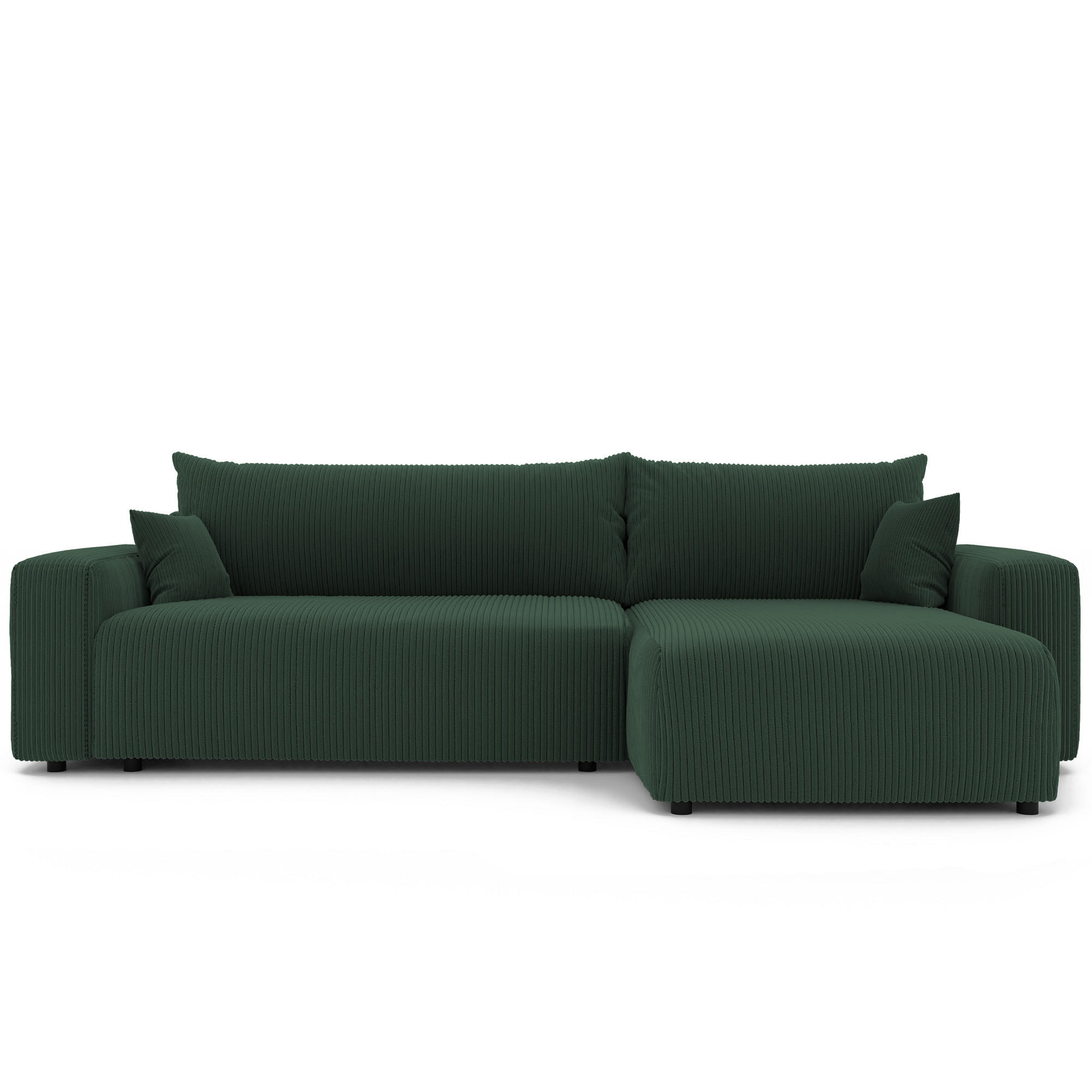 ECKSOFA mit Schlaffunktion und Bettkasten, Grün - Grün, Holzwerkstoff/Textil (145/278cm) - Idohome