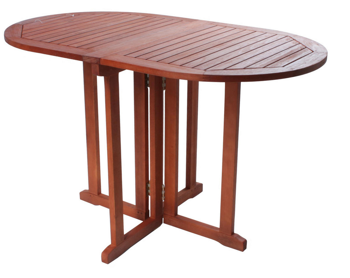 GARTENTISCH Nancy oval klappbar Klapptisch - Braun, Holz (120/70/73cm) - DELUKE