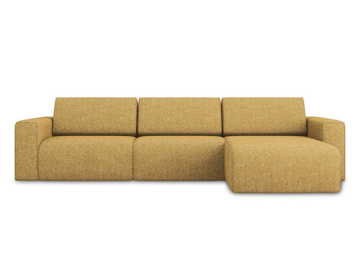 ECKSOFA rechts Strukturstoff Stoff Gelb - Currygelb/Gelb, Kunststoff/Textil (314/167cm) - Makamii