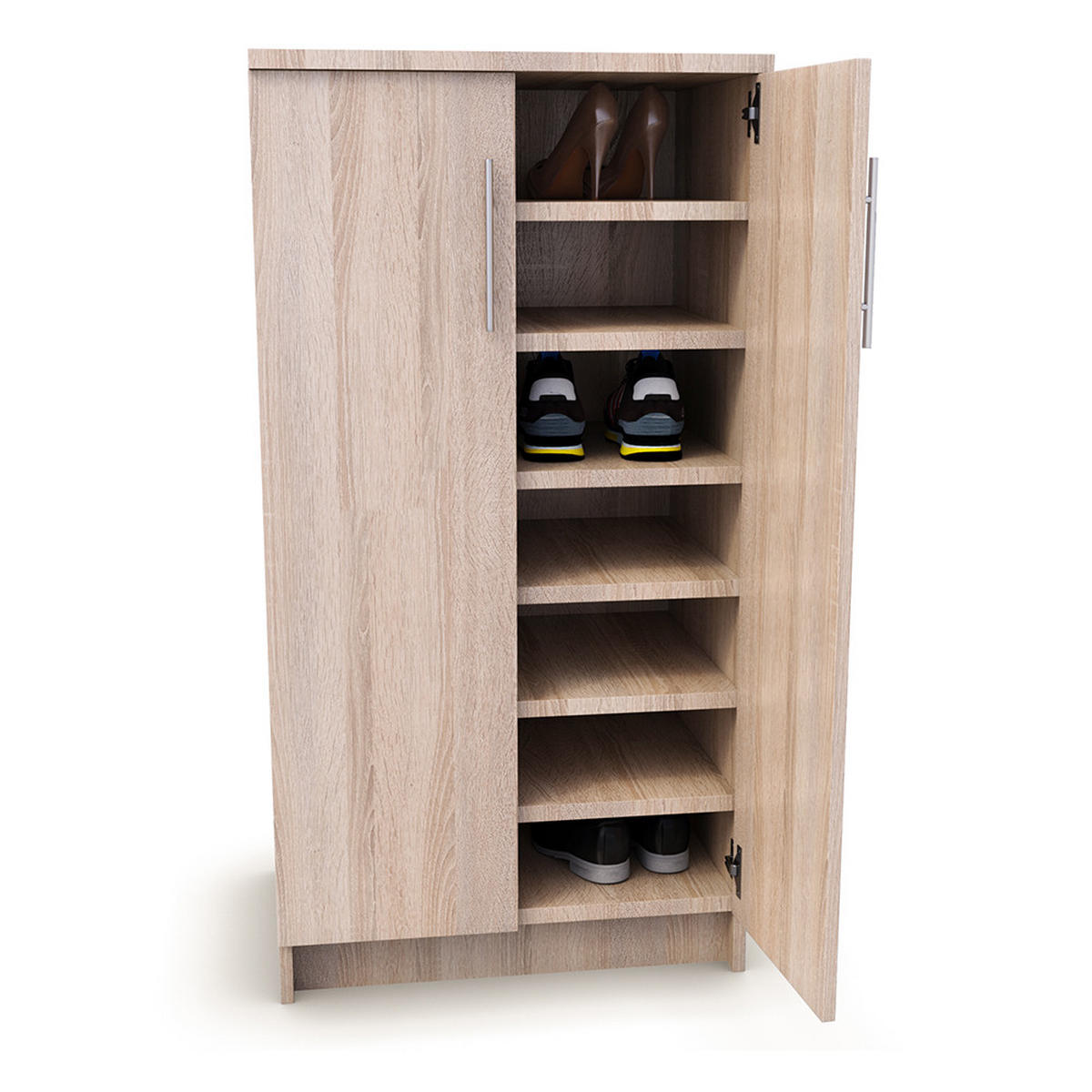 SCHUHSCHRANK Dalia Sonoma 56 x 108 cm - Braun/Sonoma Eiche, Holzwerkstoff (56/108/40cm) - Vicco