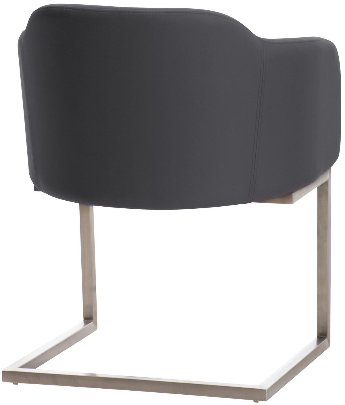 SCHWINGSTUHL Lederlook Grau - Edelstahlfarben/Grau, Textil/Metall (45/84/52cm) - CLP