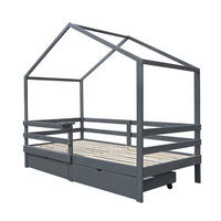 KINDERBETT mit Schubladen WOLKENLAND – 90 x 200 cm Grau - Grau, Holz - Home Deluxe