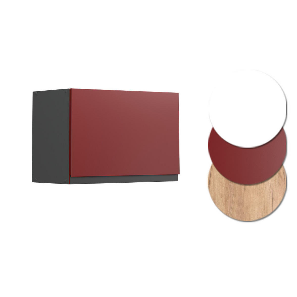 HÄNGESCHRANK R-Line Rot 60 cm J-Shape, flach - Anthrazit/Rot, Holzwerkstoff (60/40/31cm) - Vicco