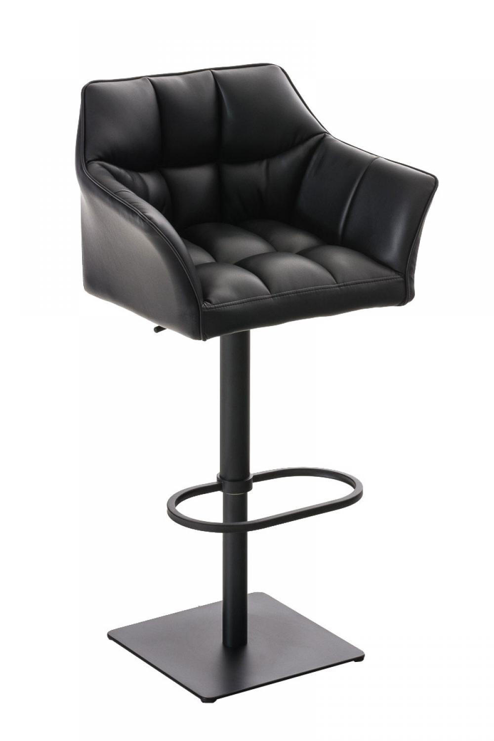 BARHOCKER Lederlook Schwarz - Schwarz, Textil/Metall (64/88/45cm) - CLP