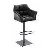 BARHOCKER Lederlook Schwarz - Schwarz, Textil/Metall (64/88/45cm) - CLP