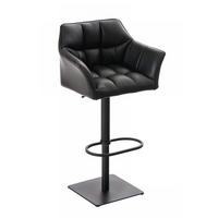 BARHOCKER Lederlook Schwarz - Schwarz, Textil/Metall (64/88/45cm) - CLP
