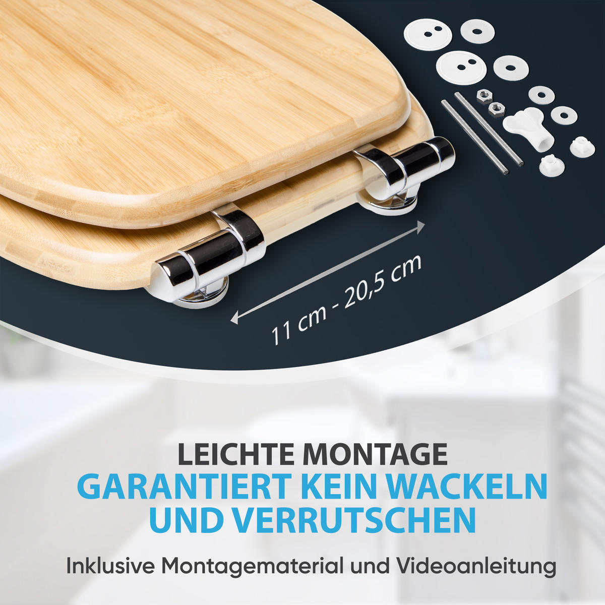 WC Sitz mit Absenkautomatik Bambus - Braun, Holzwerkstoff (38/6/47cm) - Sanilo