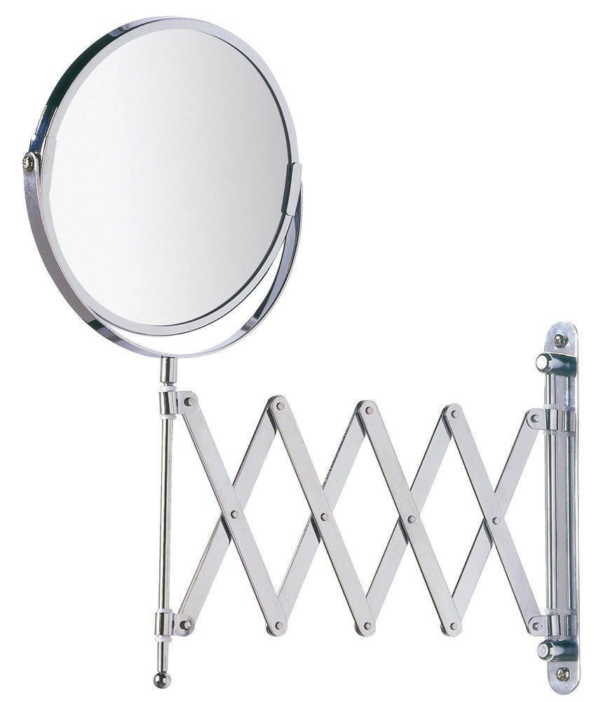 WAND-KOSMETIKSPIEGEL mit Teleskoparm 90/19/38,5 cm - Silberfarben, Metall (19/38.5/90cm) - Wenko