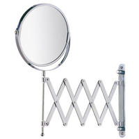 WAND-KOSMETIKSPIEGEL mit Teleskoparm 90/19/38,5 cm - Silberfarben, Metall (19/38.5/90cm) - Wenko