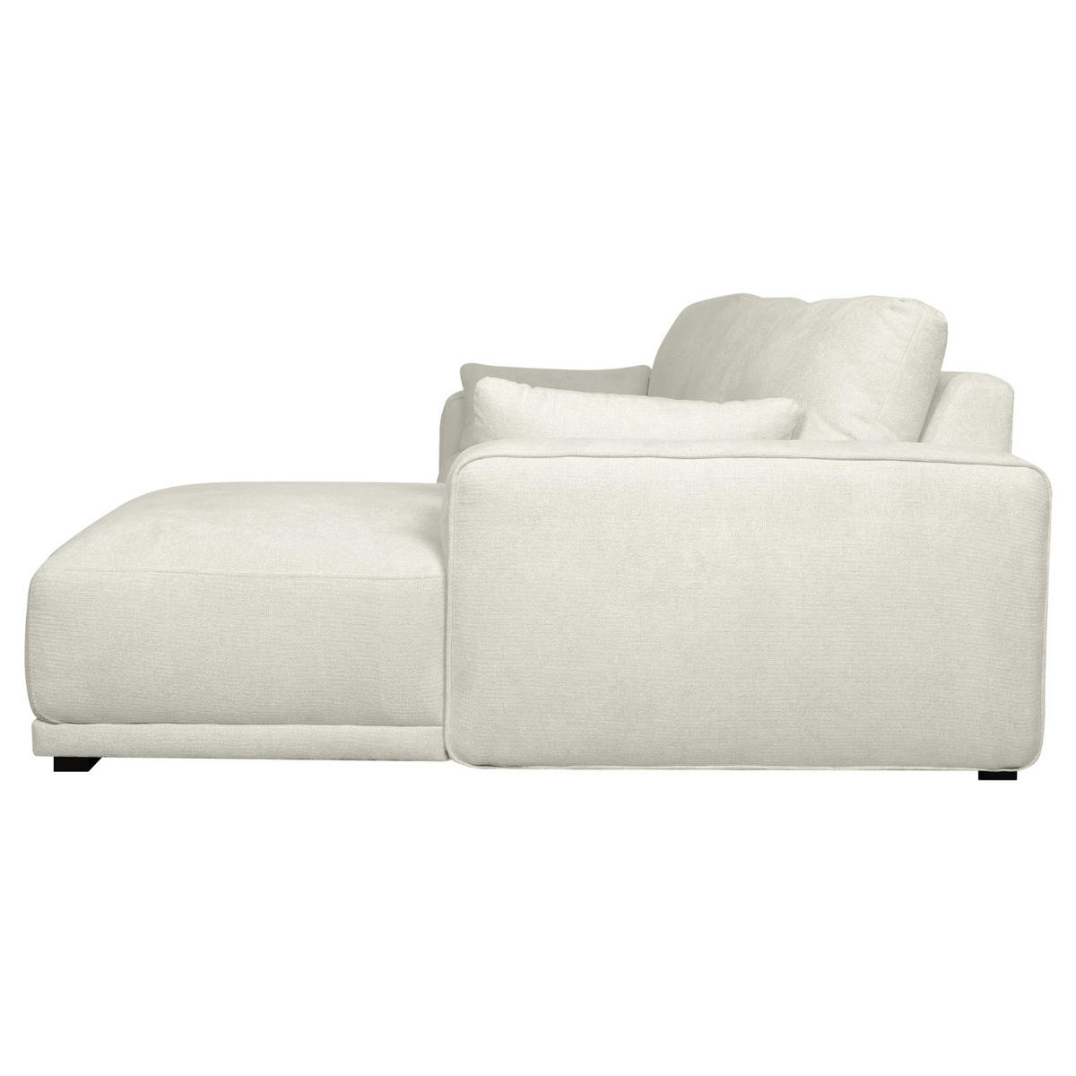 ECKSOFA Webstoff Sand - Beige/Schwarz, Holz/Textil (305/105cm) - Furnhouse