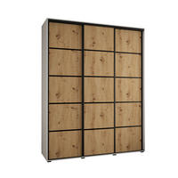 SCHWEBETÜRENSCHRANK 235,2/190/60 3-türig - Schwarz/Weiß, Holz/Metall (190/235/60cm) - Abiks Möbel