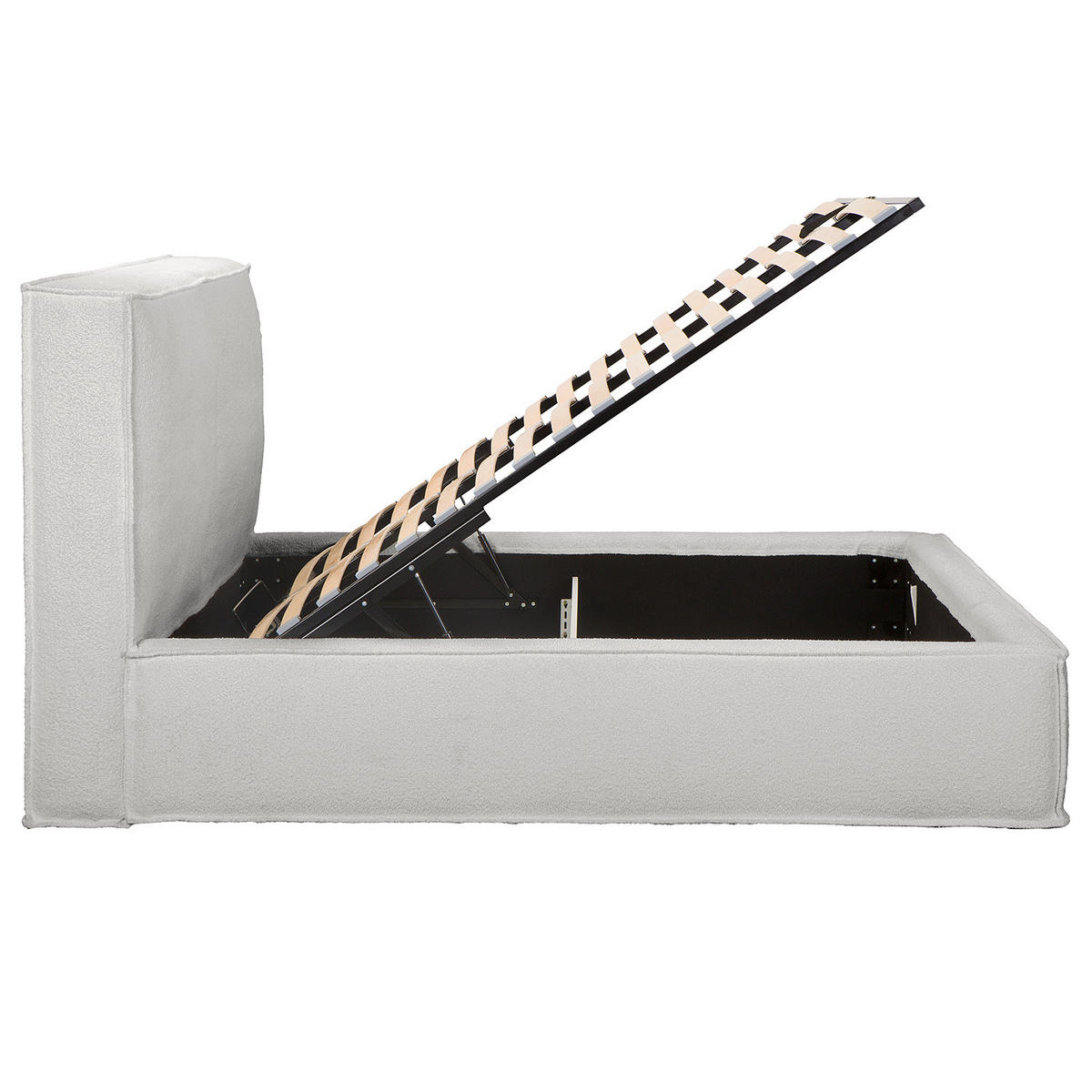 POLSTERBETT - Hellgrau, Textil (160/200cm) - home24