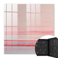 SCHLÜSSELBOX Schwarz 30x30 cm- Türöffnung nach rechts - Pastellstreifen - Pink, Metall (30/30/5cm) - TULUP