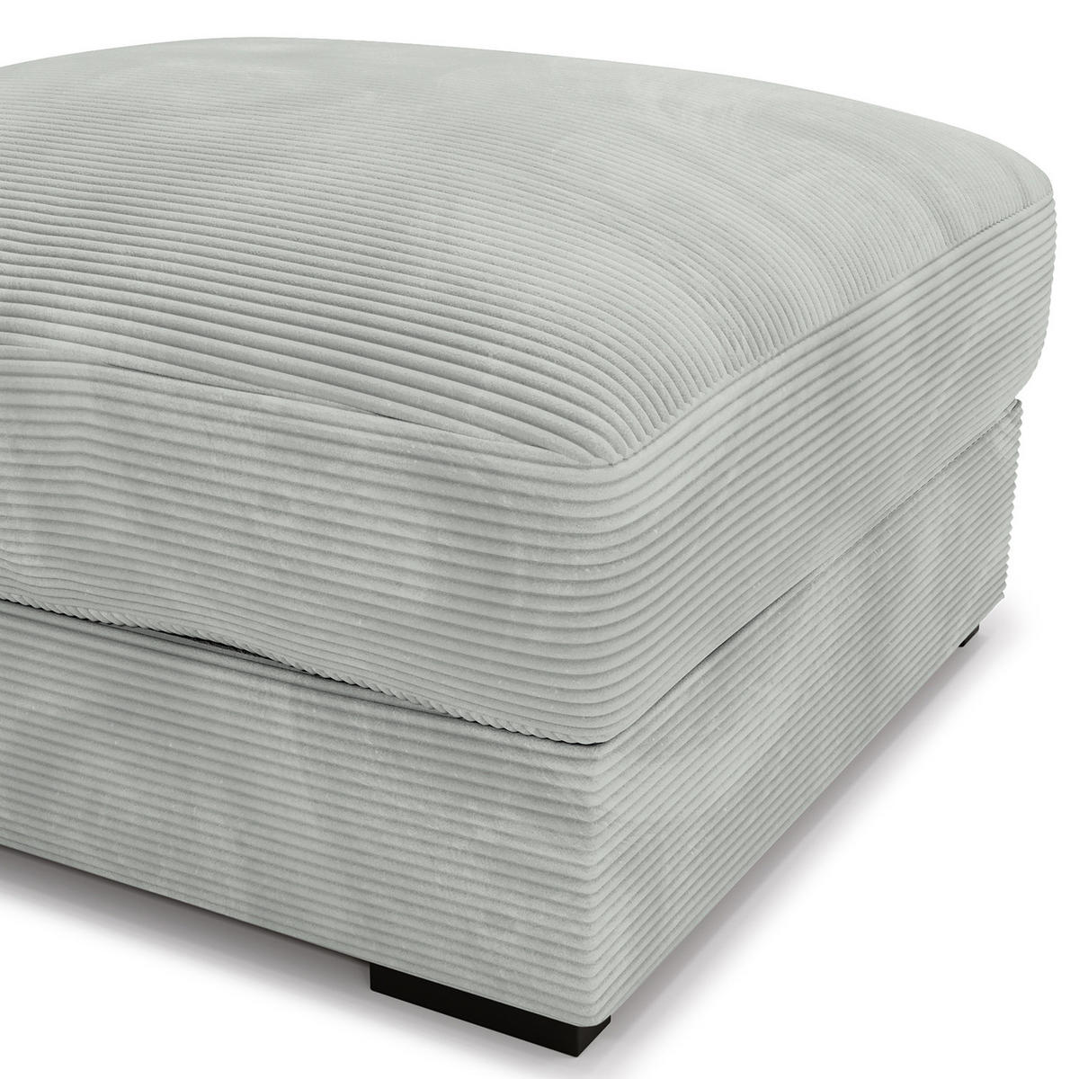 POLSTERHOCKER - Hellgrau/Schwarz, Kunststoff/Textil (92/42/92cm) - home24