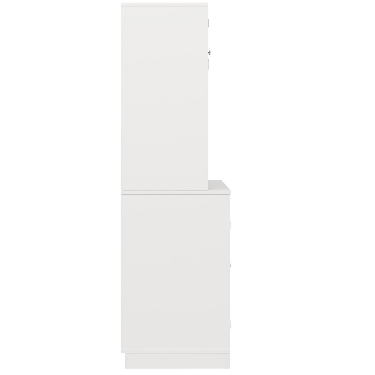 KÜCHENBUFFET/HOCHSCHRANK aus MDF in Weiß, mit Weinregal und 3D-Türen, 120/40/188 cm, Weiß - Weiß, Holzwerkstoff (120/180/40cm) - Redom