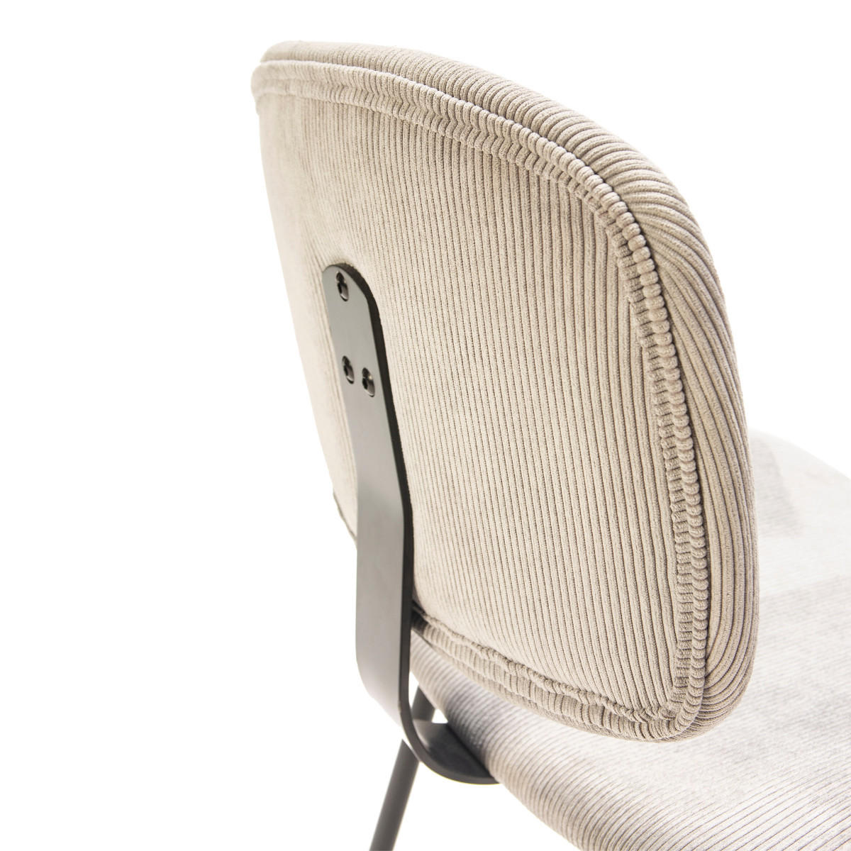 HOCKERN (Set aus 2) aus cordstoff mit schwarzen metallbeinen - arus 44/50/65 cm - Hellgrau, Textil (50/65/44cm) - Calicosy