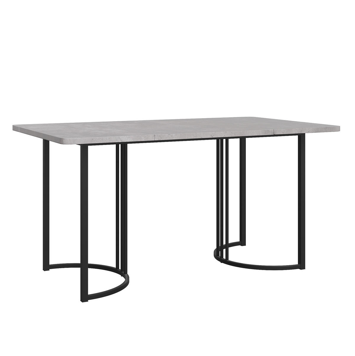 ESSTISCH 140/75/80 cm Grau aus MDF und Metall mit verstellbaren Füßen - Grau, Holzwerkstoff (140/80/75cm) - OKMYHOME