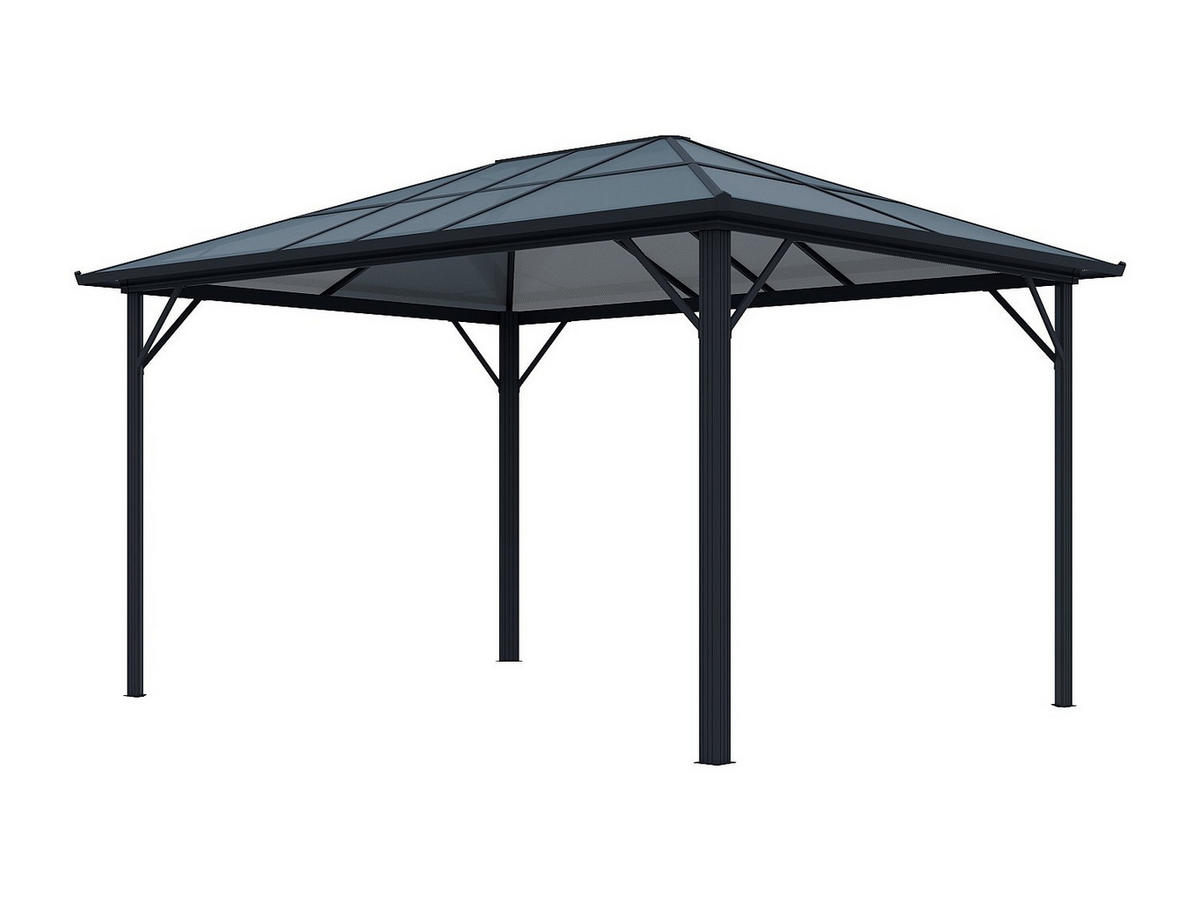 PERGOLA - 398cm x 300cm - Aluminium - anthrazitgrau - RADELA - Anthrazit, Metall (398/260/300cm) - Vente-Unique