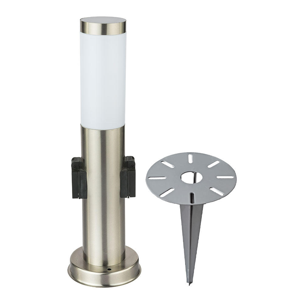 LED WEEGLEUCHTE Edelstahl Silber - Silberfarben, Metall (7.6/7.6/45cm)