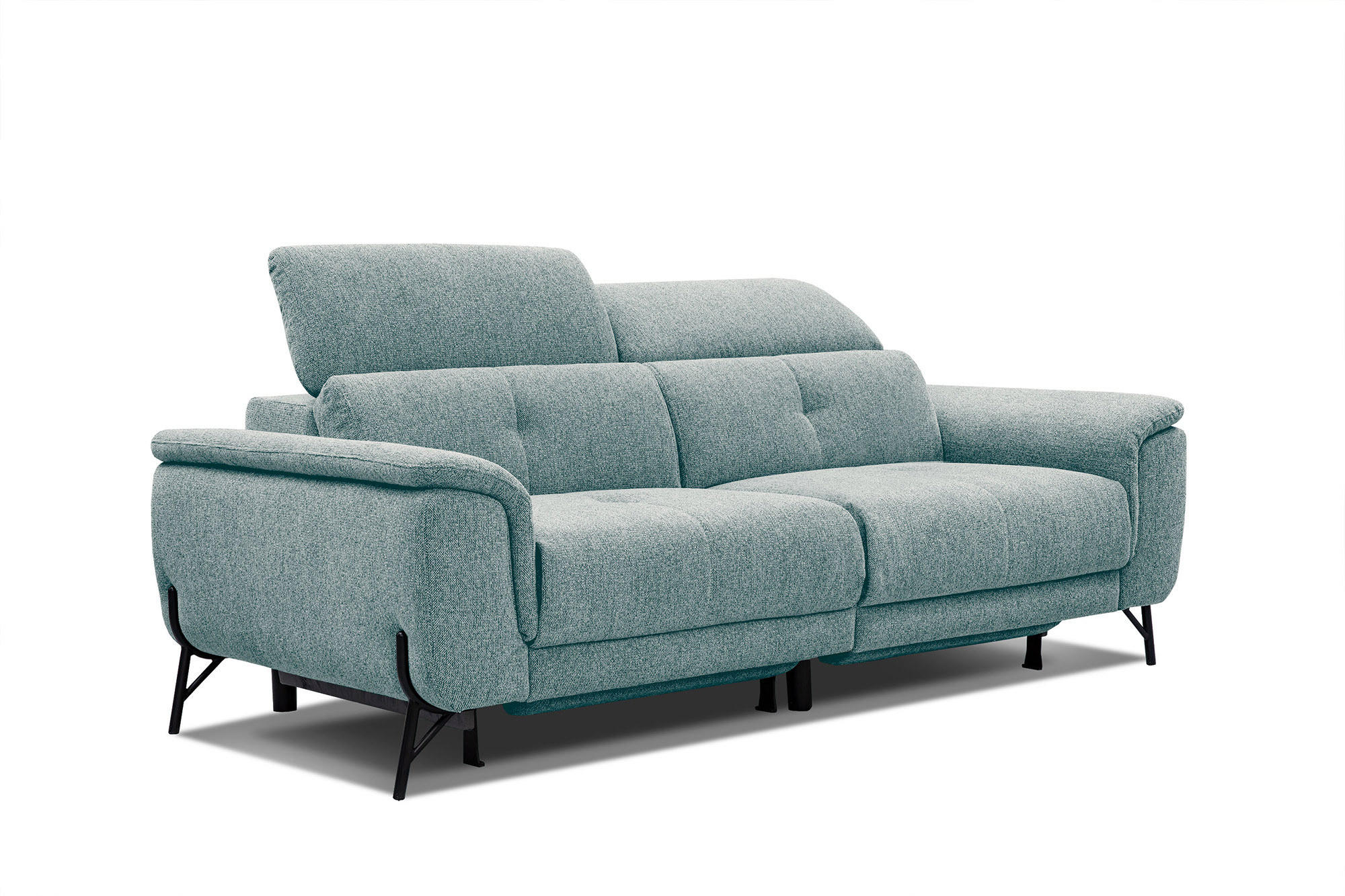 SOFA AVENA 3-Sitzer mit 2 Relaxfunktionen, mintgrün - Mintgrün, Holzwerkstoff/Textil (204/80/108cm) - Courtois Laville