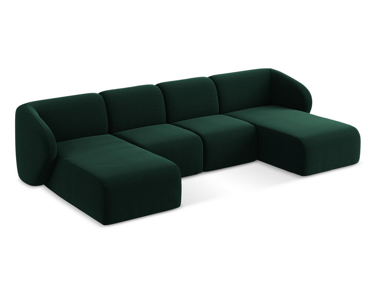 POUF Samt Stoff Orange - Terracotta/Schwarz, Holzwerkstoff/Kunststoff (72/42/94cm) - Makamii