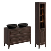 KOUPELNOVÝ NÁBYTEK 120cm Moka 2er-Set Dřevo - hnědá, kompozitní dřevo (120/84.5/46cm) - Petits-meubles