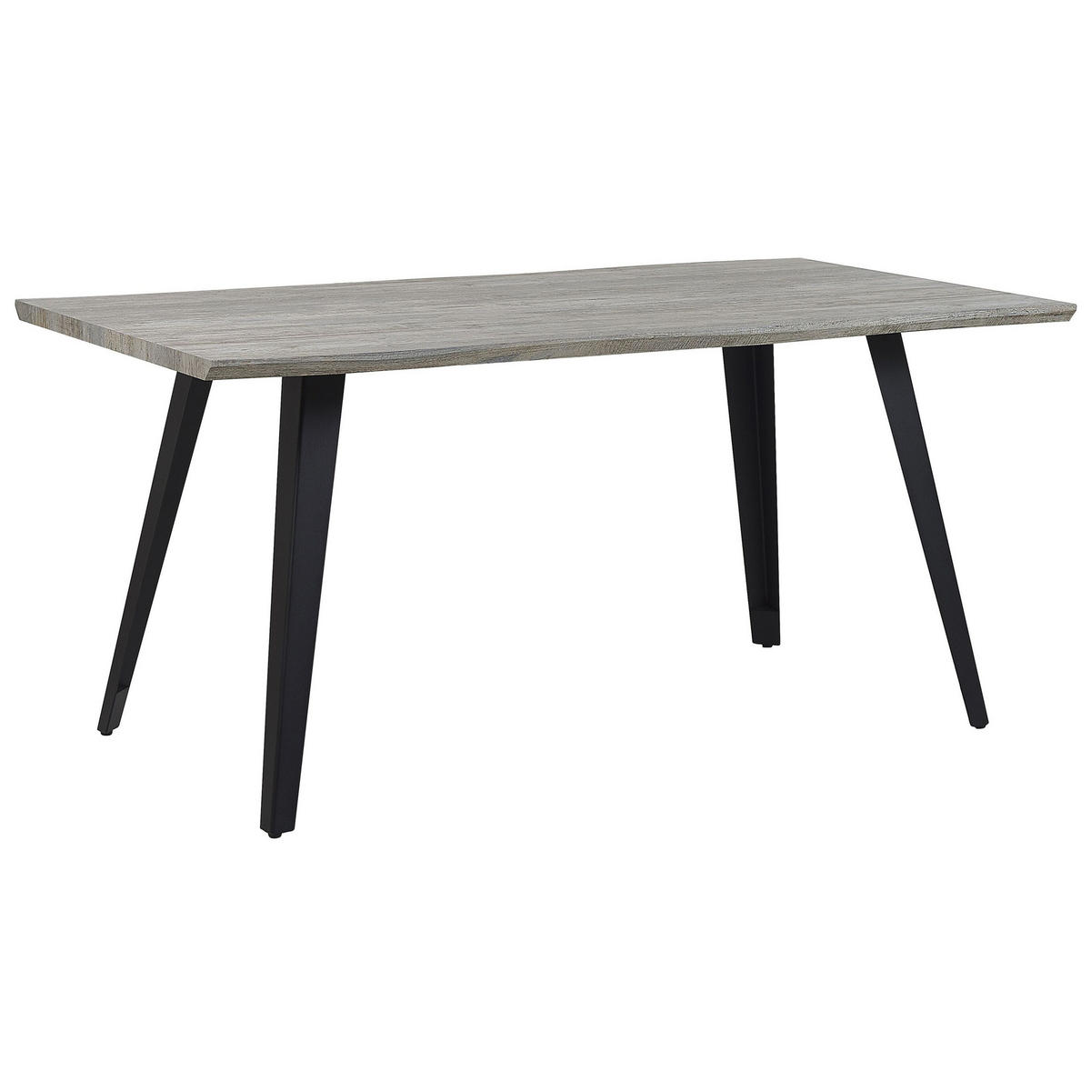 ESSTISCH 160/90/76 cm Grau, Hellbraun, Schwarz Rechteckig - Grau, Holzwerkstoff (160/90/76cm) - Beliani