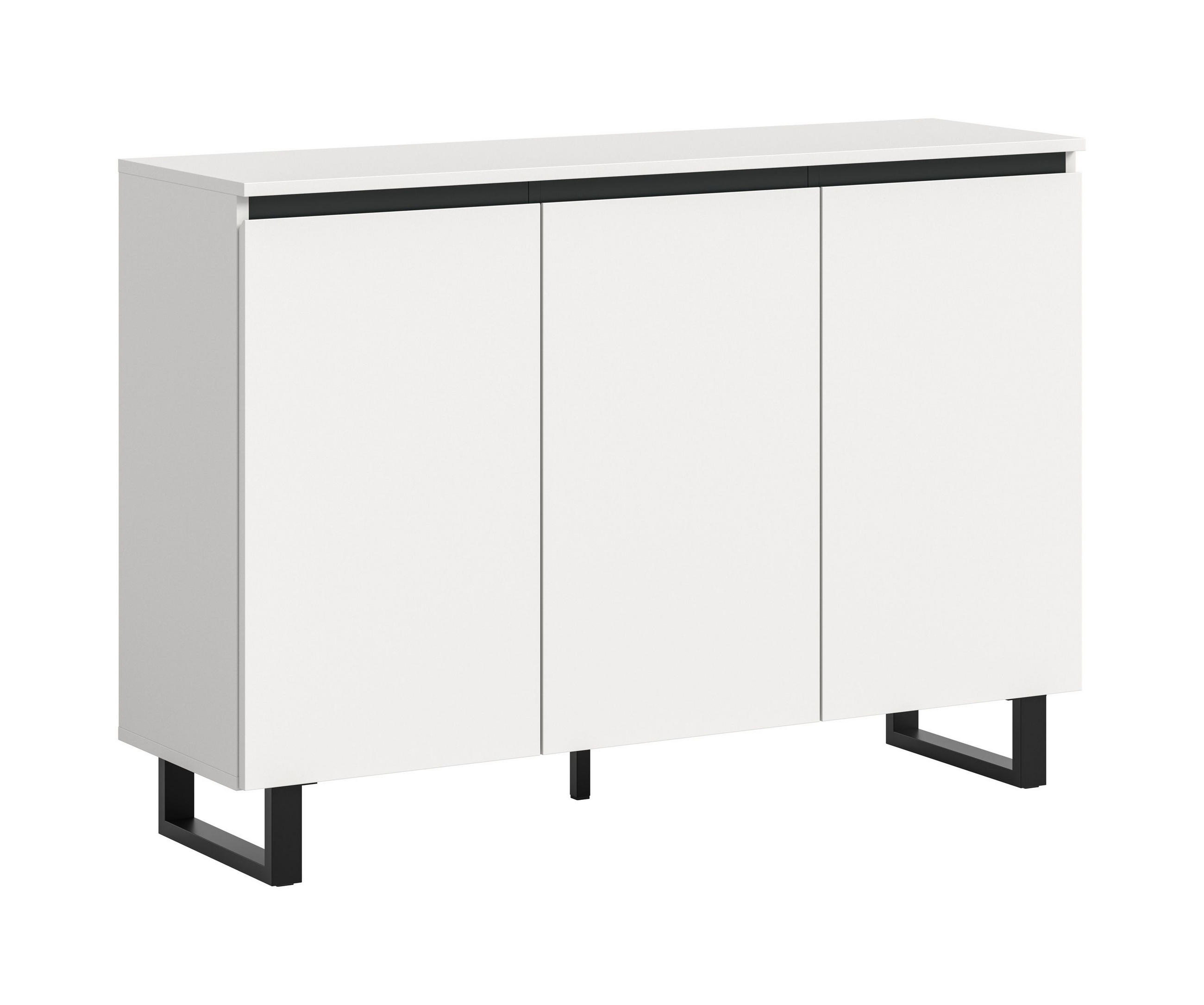 SIDEBOARD Estela (B/H/T: ca. 120/84/36 cm) in weiß/weiß - Weiß, Holzwerkstoff (120/84/36cm)