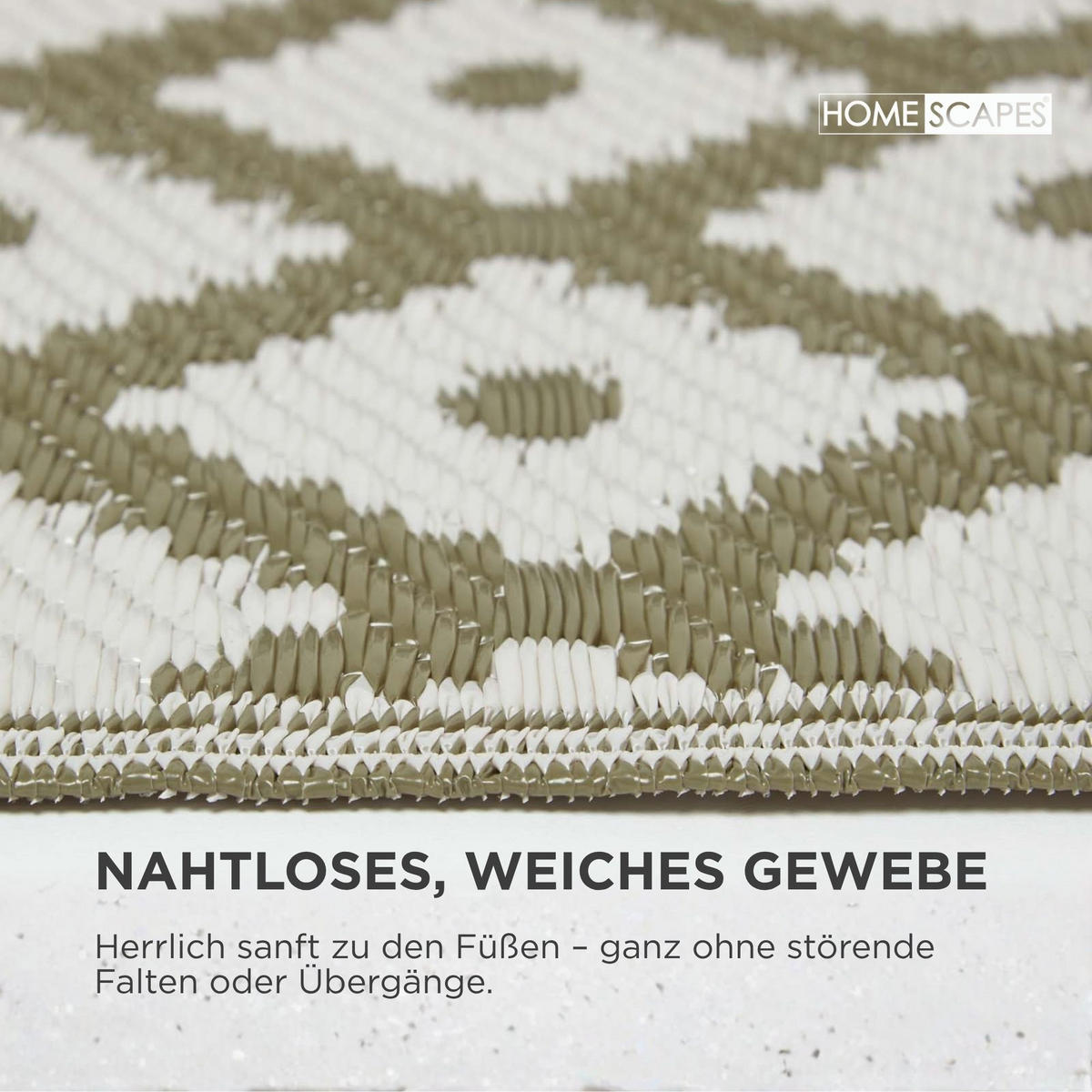 OUTDOORTEPPICH-LÄUFER May, geometrisch gemustert 75/200 cm - Olivgrün, Kunststoff (75/200cm) - Homescapes