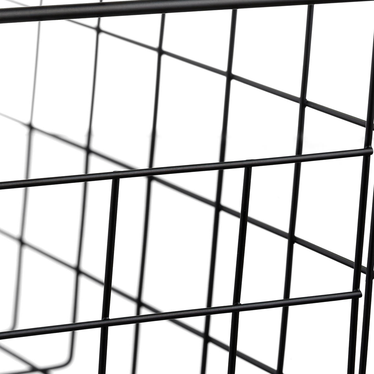 DRAHTKORB Set - Schwarz, Metall (28/15.5/20cm) - Relaxdays